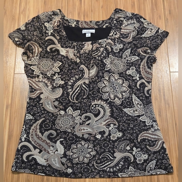 NWOT Croft & Barrow Blouse with V-Neck - Picture 1 of 9